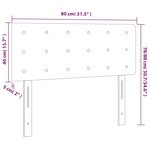 vidaXL Tête de lit à LED Gris clair 80x5x78/88 cm Velours