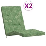 vidaXL Coussins de chaise longue lot de 2 motif de feuilles