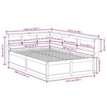 vidaXL Lit bibliothèque sans matelas blanc 120x200 cm bois pin massif