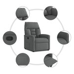 vidaXL Fauteuil inclinable en tissu gris foncé