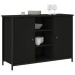 vidaXL Buffet noir 100x35x70 cm bois d'ingénierie