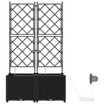 vidaXL Pots de jardin Noir 80 x 40 x 142 cm Acier