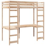vidaXL Cadre de lit mezzanine Naturel 80 x 200 cm Pin massif