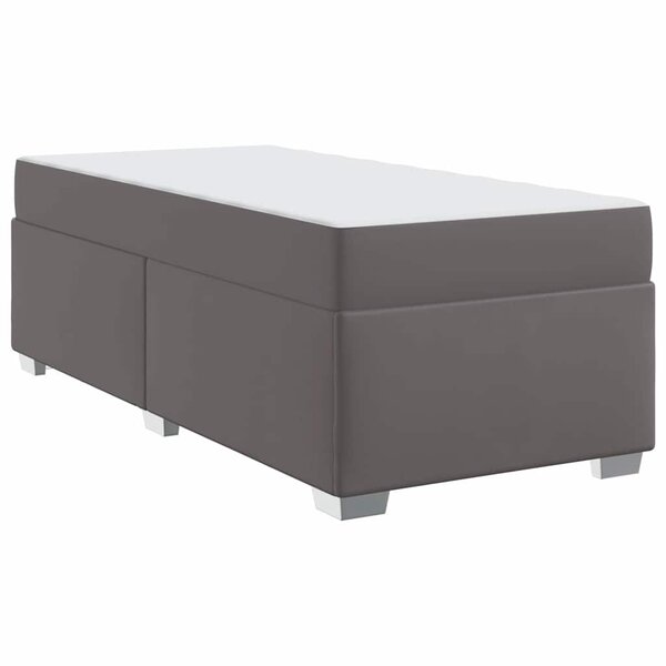 vidaXL Cadre de lit avec matelas Gris 80 x 200 cm tissu