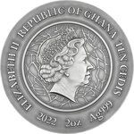 Pièce de monnaie en Argent 10 Cedis g 62.2 (2 oz) Millésime 2022 Stained Glass Art SUNFLOWERS