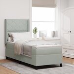 vidaXL Lit box spring avec matelas et éclairage LED gris clair 80x200 cm velours