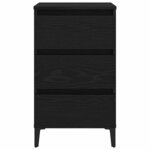 Table de chevet vidaXL avec pieds en métal Noir Chêne 40x35x69 cm