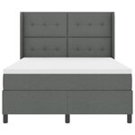 Lit Box Spring avec Matelas & LED Gris Foncé 160x200 cm Tissu