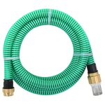 vidaXL Tuyau d'aspiration avec raccords en laiton vert 1 1" 3 m PVC