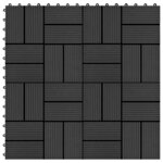 vidaXL Carreau de terrasse 11 Pièces WPC 30 x 30 cm 1 m² Noir