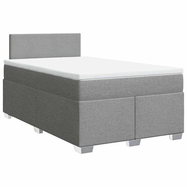 vidaXL Sommier à lattes de lit et matelas gris clair 120x190 cm tissu