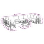 vidaXL Ensemble de canapé de jardin avec coussin 11 Pièces Noir Aluminium