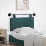 vidaXL Tête de lit suspendue Vert foncé Tissu