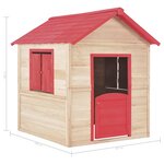 vidaXL Maison de jeu pour enfants Bois de sapin Rouge