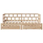 vidaXL Lit de jour avec gigogne et tiroirs sans matelas 90x200 cm