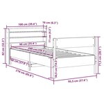 vidaXL Cadre de lit sans matelas cire marron 90x200 cm bois pin massif