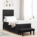 vidaXL Lit box spring avec matelas et banc noir 80x200 cm en velours