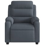 vidaXL Fauteuil inclinable électrique Gris foncé Velours
