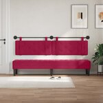 vidaXL Tête de lit suspendue Avec lumière LED Bordeaux Velours