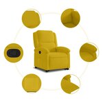 vidaXL Fauteuil inclinable Jaune Velours