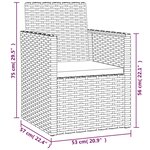 vidaXL Mobilier d'extérieur 4 Pièces avec coussins Résine tressée Gris