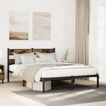 vidaXL Cadre de lit en métal sans matelas chêne fumé 140x200 cm