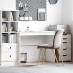 vidaXL Bureau d'écriture Blanc Panneau de particules Moyen Simple