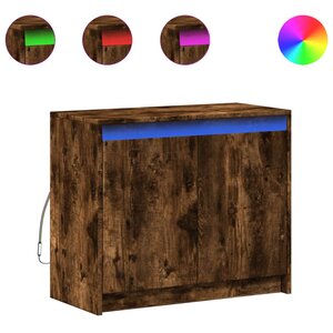 vidaXL Buffet avec LED chêne fumé 72x34x61 cm bois d'ingénierie