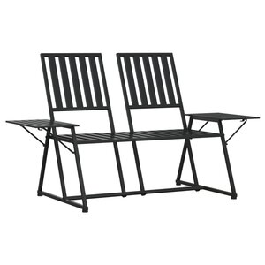 vidaXL Banc de jardin 2 places 165 cm Noir Acier