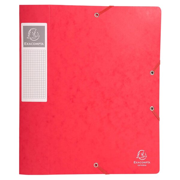 Boite De Classement Cartobox Dos 60mm Carte Lustrée - A4 - Rouge - X 10 - Exacompta