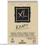 Bloc 60 Feuilles Croquis XL Kraft Spiralé petit côté A5 90g CANSON