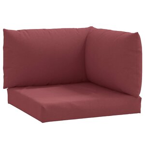 vidaXL Coussins de palette lot de 3 rouge bordeaux mélangé tissu