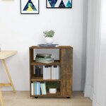 vidaXL Armoire roulante Chêne fumé 60x35x75 cm Bois d'ingénierie