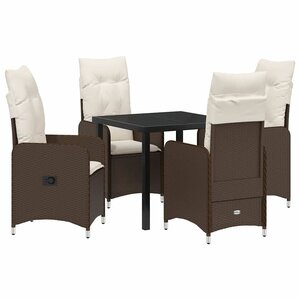 vidaXL Ensemble de salle à manger pour jardin 5 Pièces Marron polyrotin