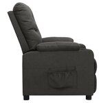 vidaXL Fauteuil inclinable Gris foncé Tissu