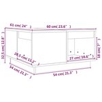 vidaXL Table basse 60x61x32 5 cm Bois massif de pin