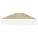 vidaXL Étagères flottantes 4 Pièces chêne et blanc 120x23 5x3 8 cm MDF