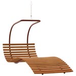 vidaXL Chaise à bascule avec coussin tissu et bois massif de peuplier