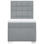 vidaXL Sommier à lattes de lit avec matelas Gris clair 90x200 cm Tissu
