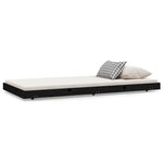 vidaXL Cadre de lit sans matelas noir 75x190 cm bois de pin massif