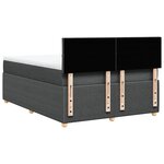 vidaXL Sommier à lattes de lit avec matelas Gris foncé 160x200cm Tissu