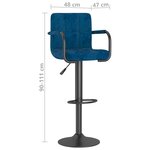 vidaXL Tabouret de bar Bleu Velours