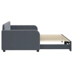vidaXL Lit de jour avec gigogne sans matelas gris foncé 90x190 cm