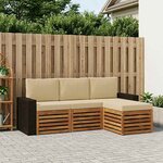 vidaXL Ensemble de canapés d'extérieur 4 Pièces Naturel et Beige