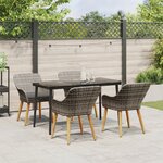 vidaXL Ensemble de repas de jardin 5 pièces en poly rattan gris