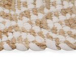 Vidaxl tapis tissé à la main jute tissu 120 x 180 cm naturel et blanc