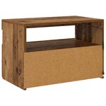 vidaXL Meuble TV avec lumières LED vieux bois bois d'ingénierie