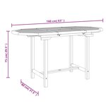vidaXL Table extensible de jardin 110-160x80x75 cm bois de teck solide