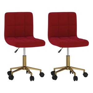 vidaXL Chaises à manger pivotantes lot de 2 rouge bordeaux velours