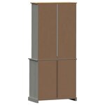 vidaXL Buffet haut VIGO gris 80x40x176 cm bois massif de pin